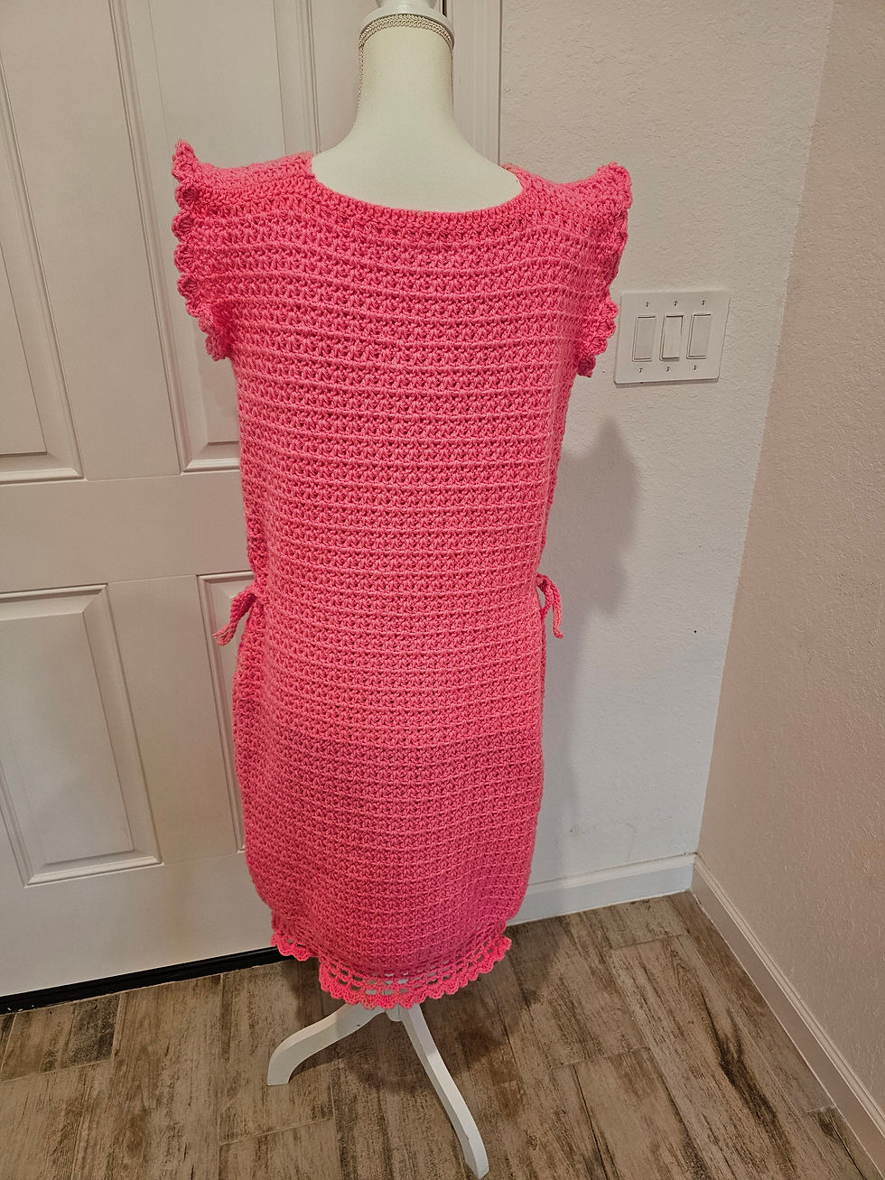 Thumbnail: Pretty pink V stitches dress size L, XL.