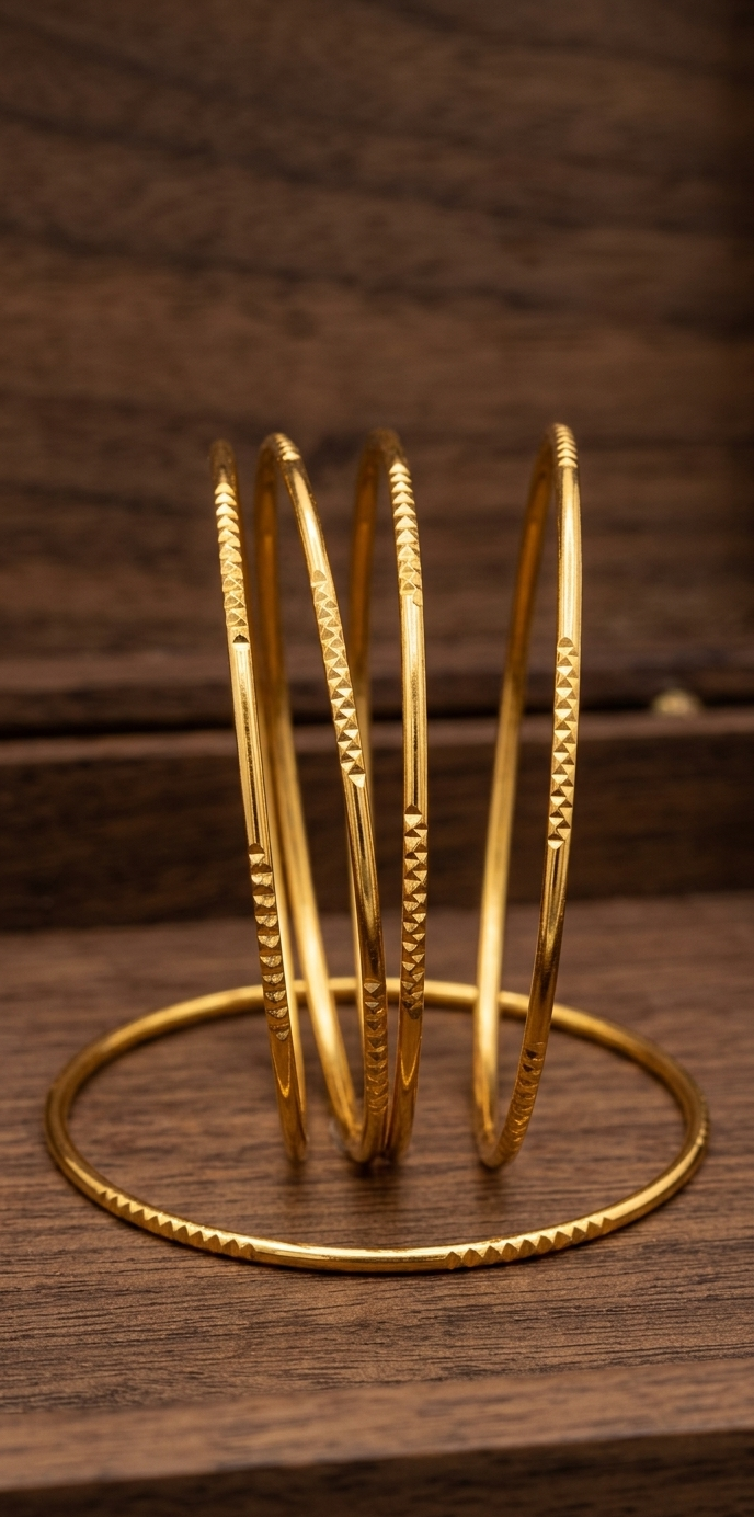 Plain Dotted Bangles (4pc)