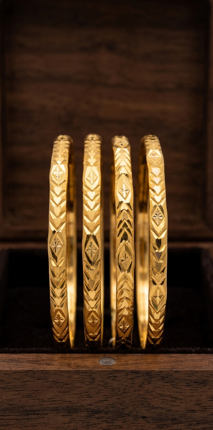 Kerlam Med. Thick Bangles(4pc)