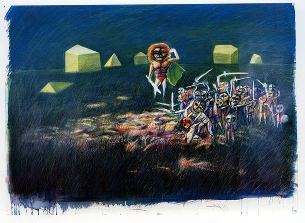 위험한놀이_Dangerousgame1983colorpencilonpaper60x109.5cm.jpg