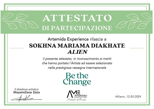 BE THE CHANGE attestato di partecipazione