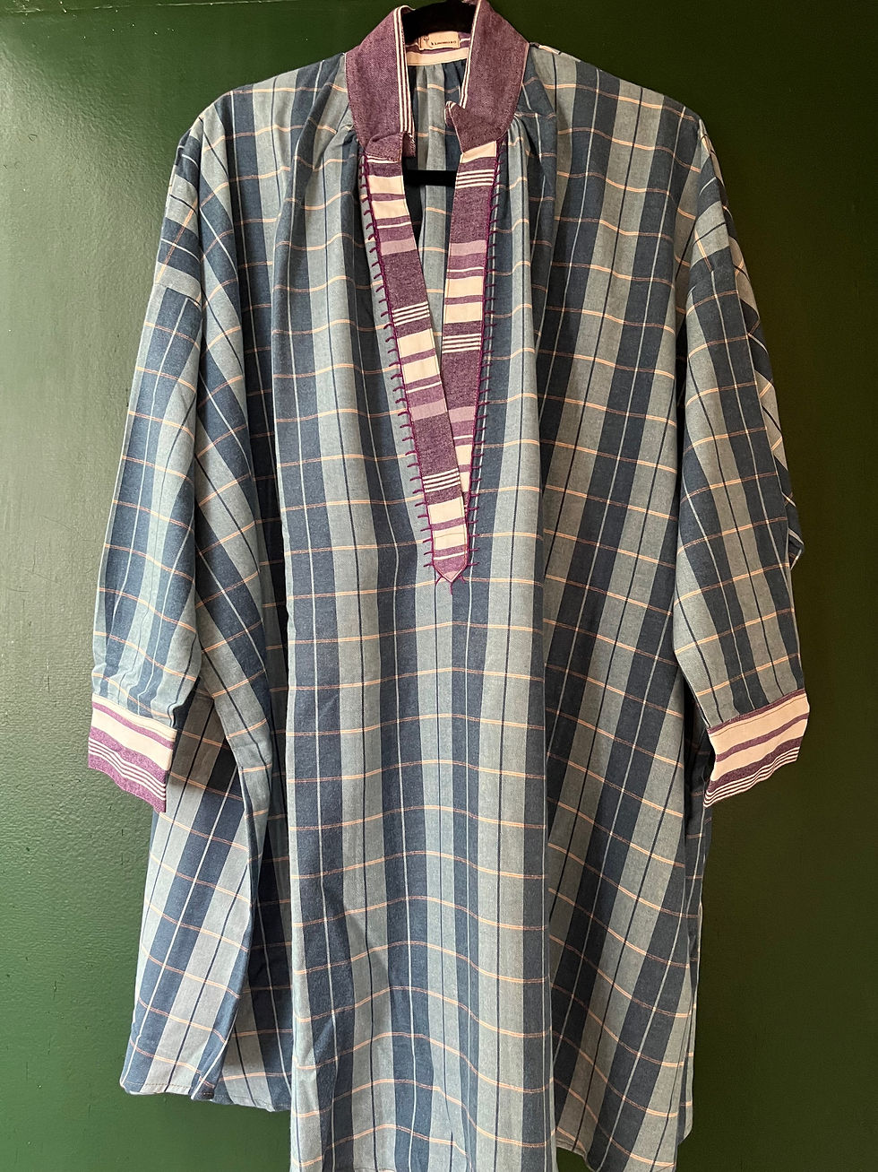 Camisão long FLANELA azul 