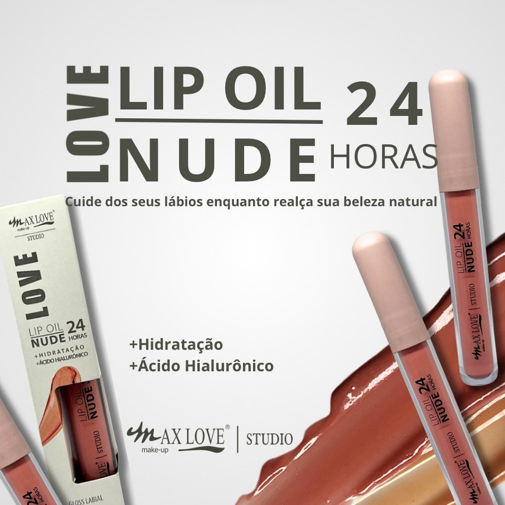 Lip Oil Nude 24 Hours Vegan Hydrating Max Love