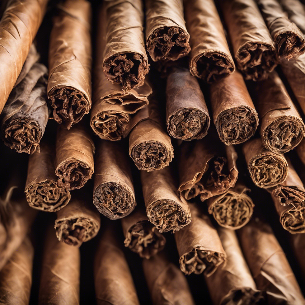 Stack of brown natural cigars
