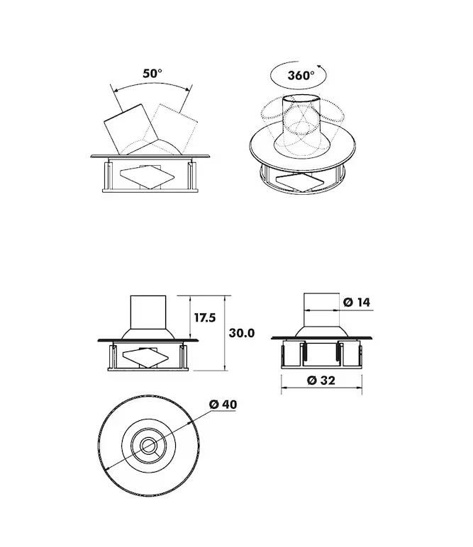 LEDware | LED Recessed Spotlight | 1 LED | Round | 1.5 W | 350 mA