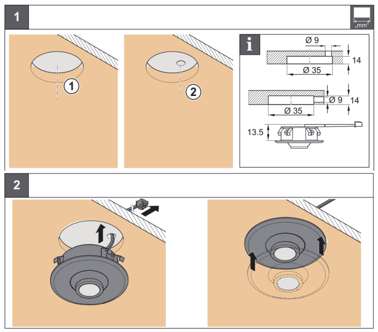 LEDware | LED Recessed Spotlight | 1 LED | Round | 1.5 W | 350 mA