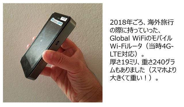 2018年ごろに使った海外用モバイルWi-Fiルータの写真