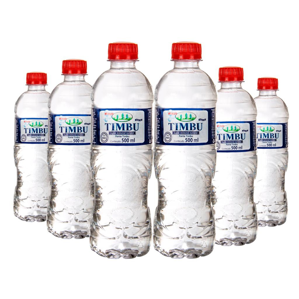 Água Mineral 510ml Fardo com 12 Unidades C/Gás Timbu