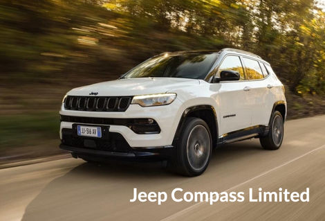 2024 white and black Jeep Compass Limited edition, small size SUV rental