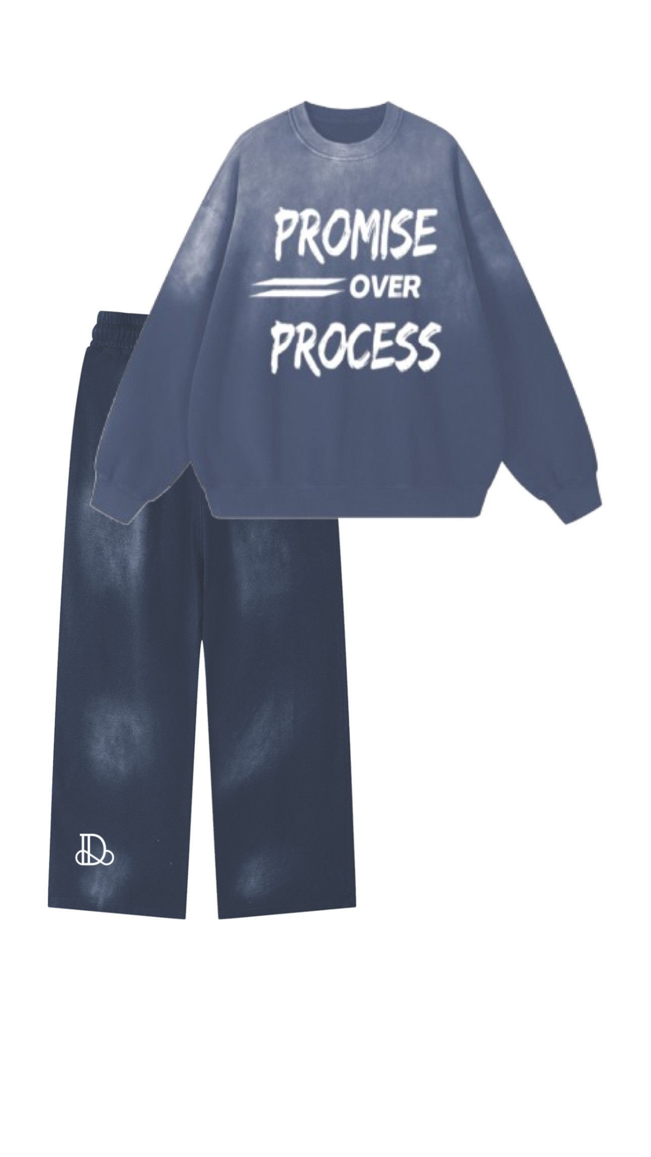 Promise Over Process – Two Piece Sweatsuit (Blue/Gray)