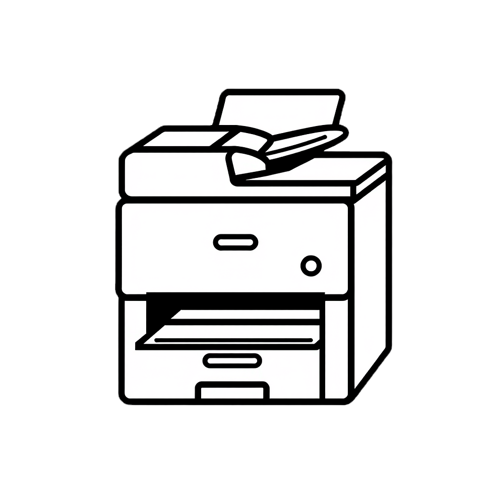 a minimalistic black outlined icon of an office photocopier.png