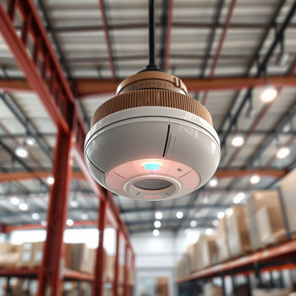 A smoke detector installed inside of a warehouse.jpg