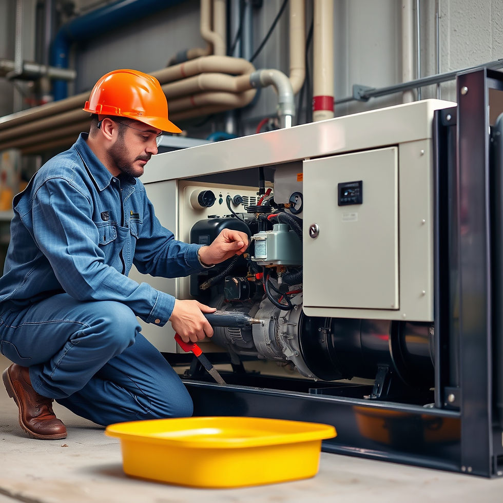 And electrician conducting generator repair on an electrical generator.jpg