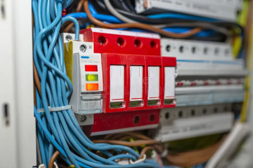 surge protector and electrical components in a house