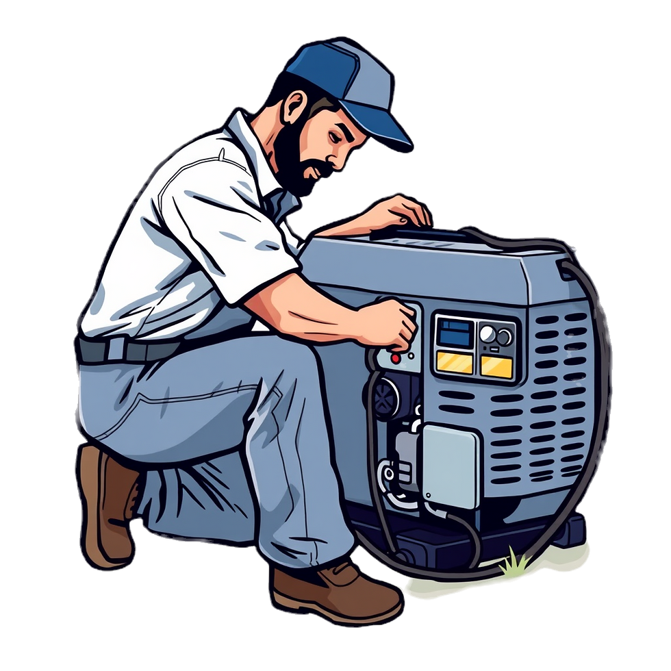 An icon of an electrician repairing an electrical generator with a transparent background.png