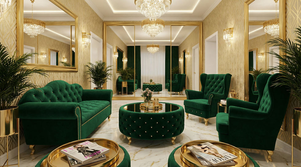 stolik tapicerowany z guzikami kryształowymi