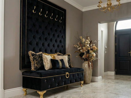 puf glamour głębokie pikowanie z pojemnikiem guzikami kryształowymi i kołatką