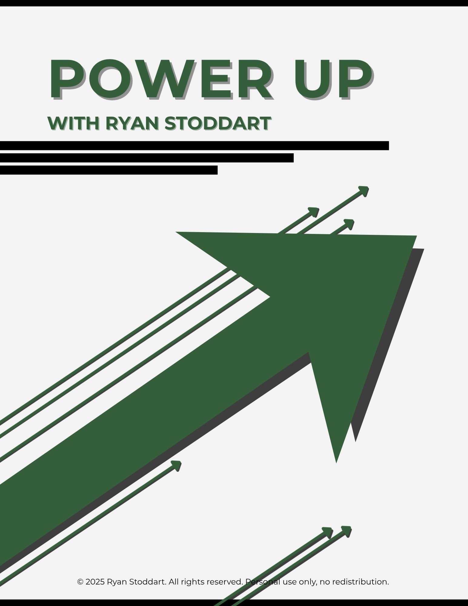 Power Up program cover by Ryan Stoddart Coaching, personal growth and mindset momentum program.