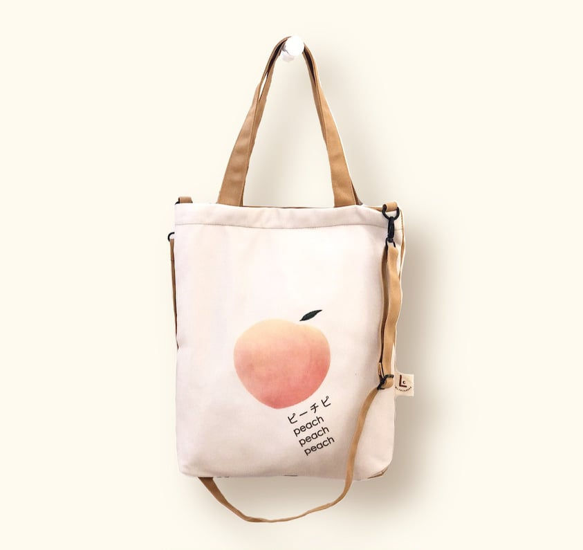 Diagonal peach tote bag