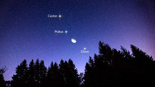 20 maggio: la Luna si unisce a Giove tra Castore e Polluce