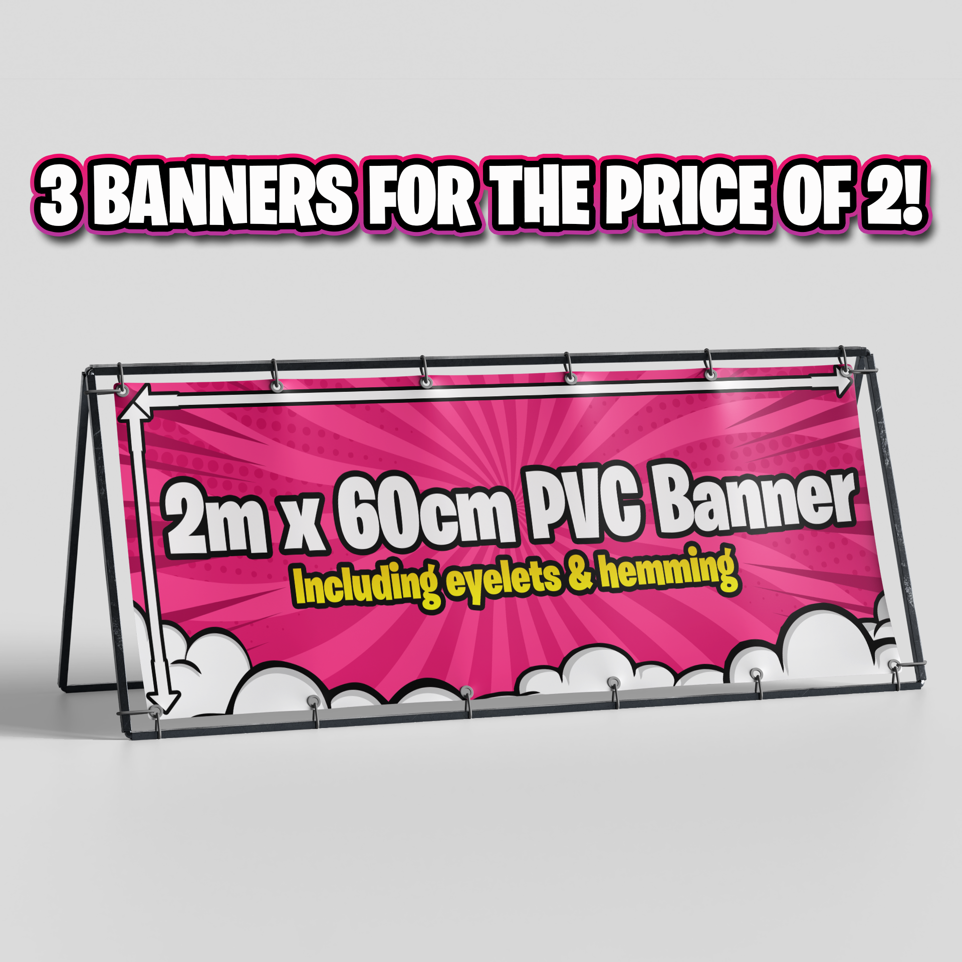Printed PVC Banner - 2m x 60cm (6ft x 2ft)