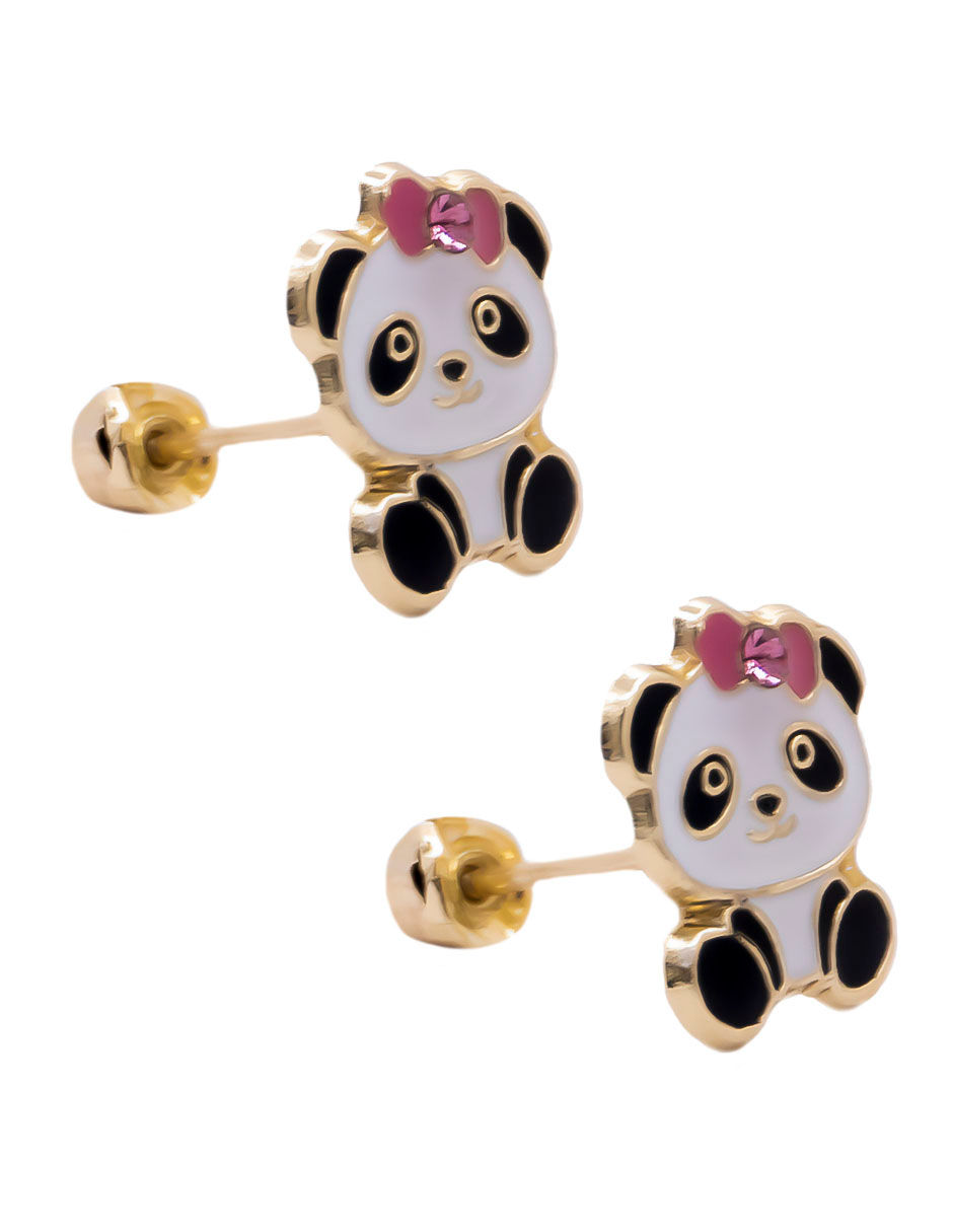 Miniatura: Broqueles de Oro 10k |  Oso Panda