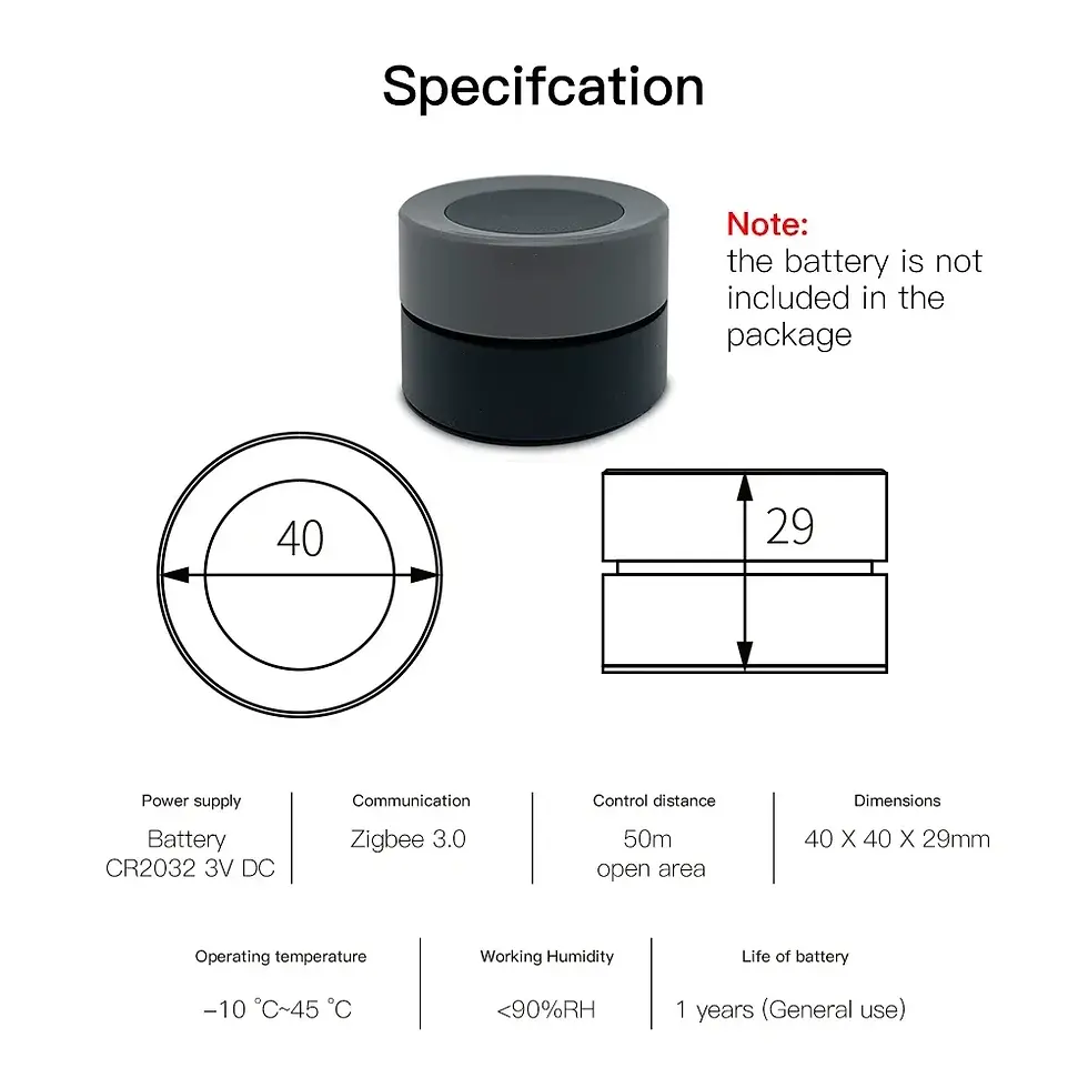 Miniatura: MOES Tuya ZigBee Smart Knob Switch Wireless Scene Switch Button Controller Batte