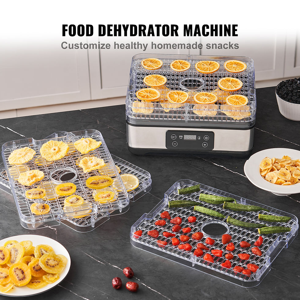Miniatura: SucceBuy 5 Tray Food Dehydrator Machine 300W Stainless Steel Electric Food Dryer