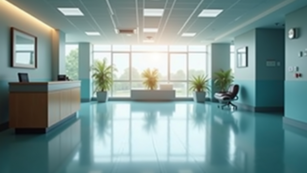 Close-up view of a hospital reception area
