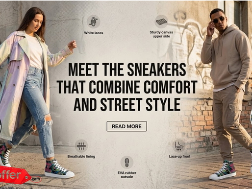 Walk by Faith lifestyle sneakers promotional banner featuring street style footwear and bold product typography.