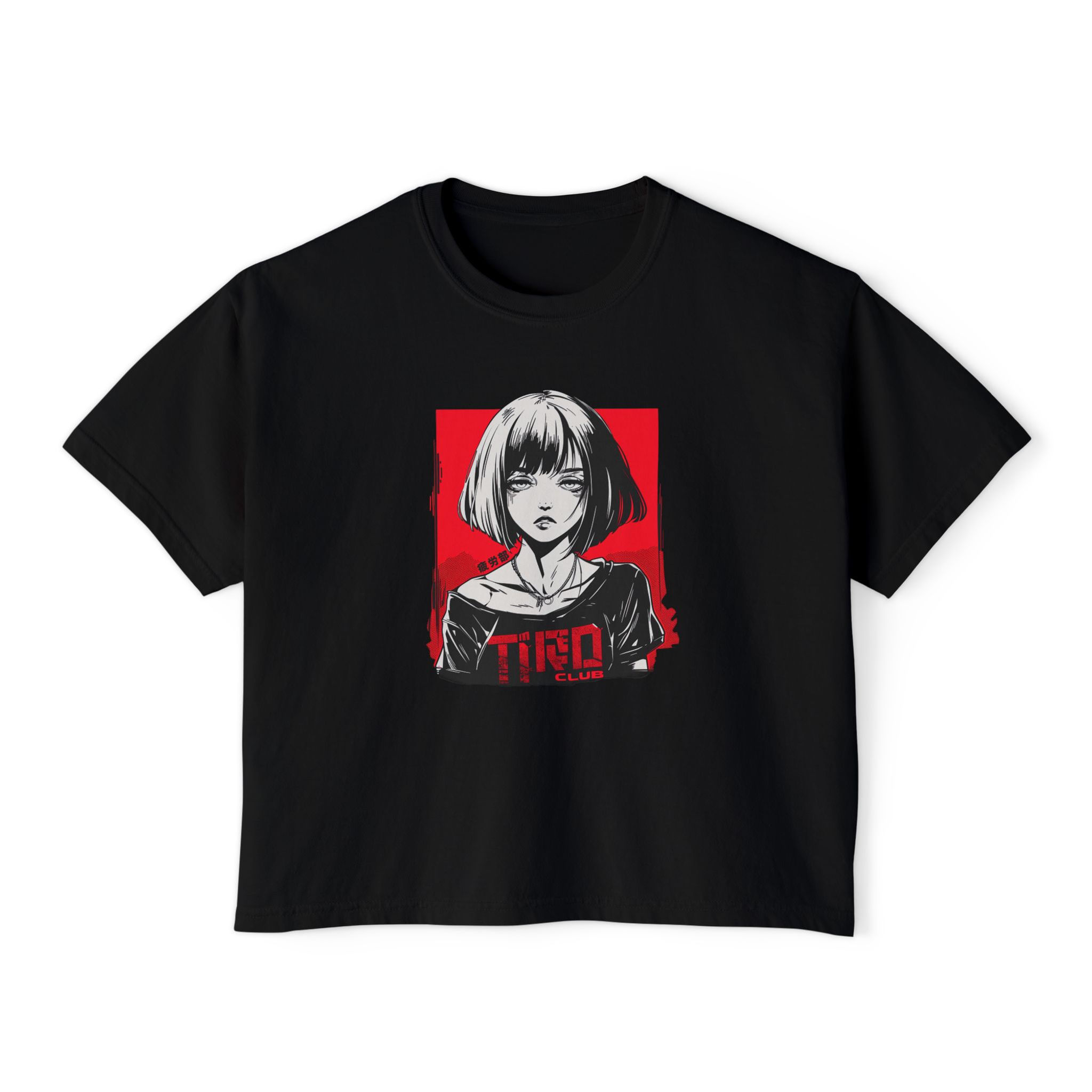 Anime Girl Tired Club Boxy Tee
