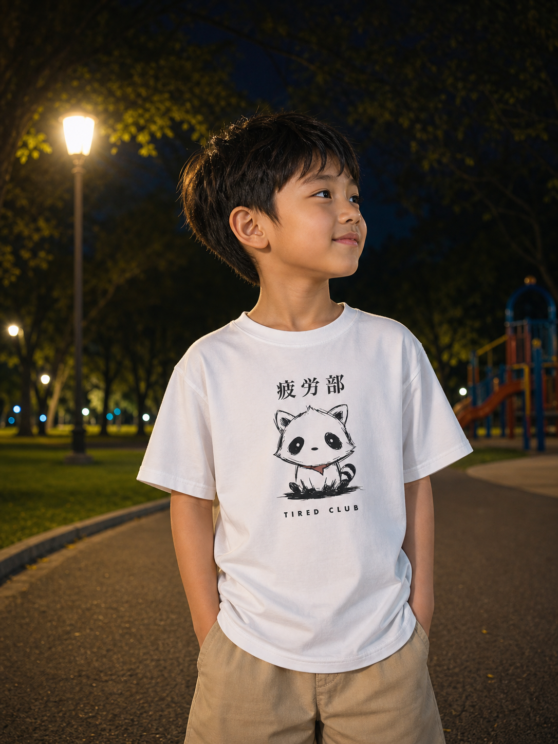 Tired Club Youth Tee | Tired Raccoon Graphic Unisex Tee