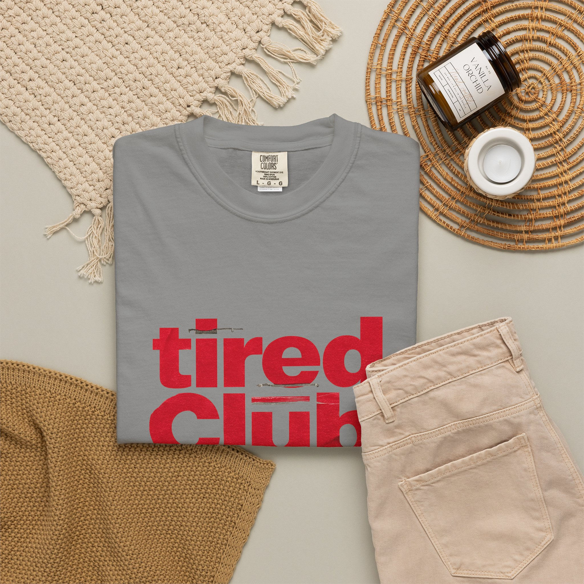 Red Tired Club Red Graphic Unisex Tee