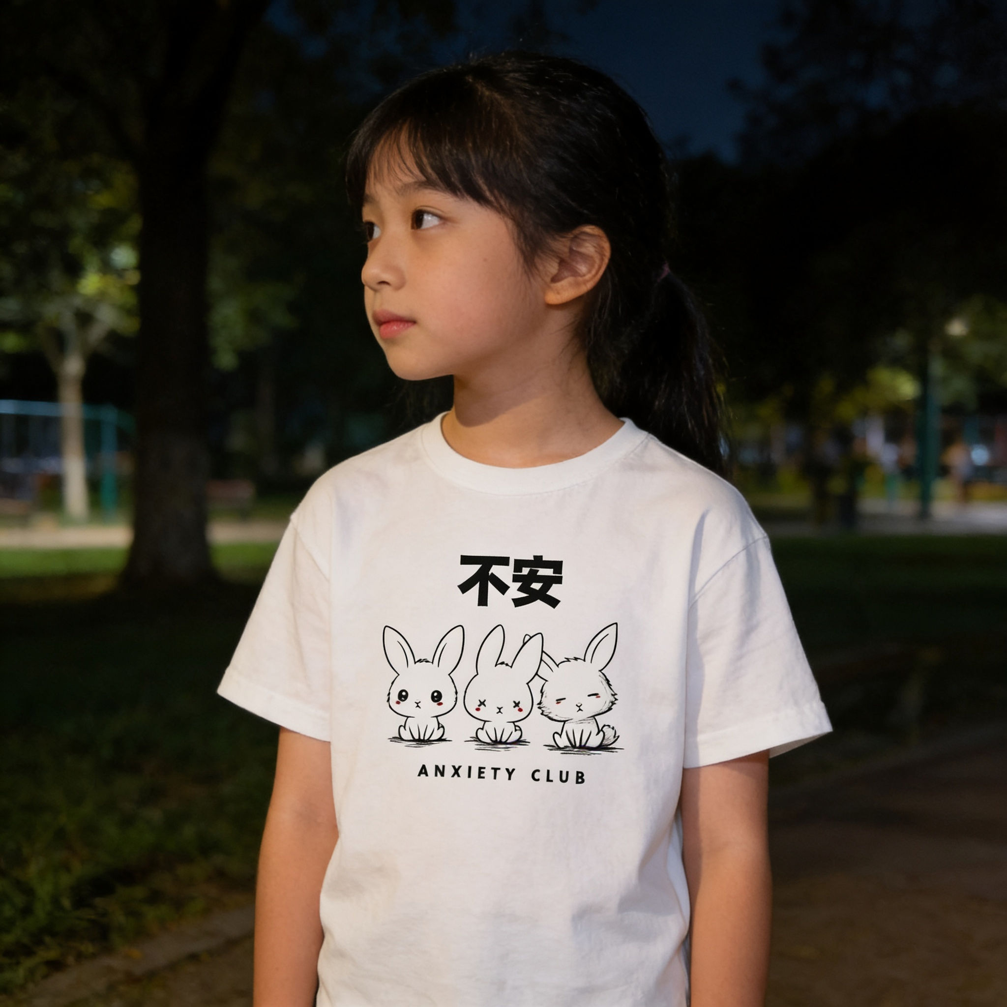 Anxiety Club Youth Tee | Cute Bunnies Graphic Unisex Tee