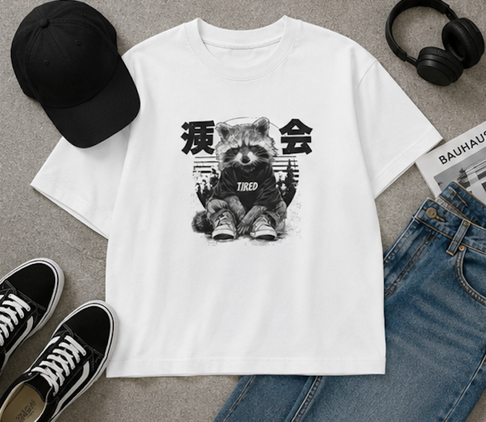 Thumbnail: Boxy Tee - Raccoon