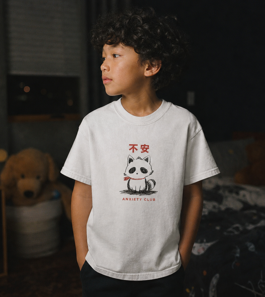 Anxiety Club Youth Tee | Cute Raccoon Tee