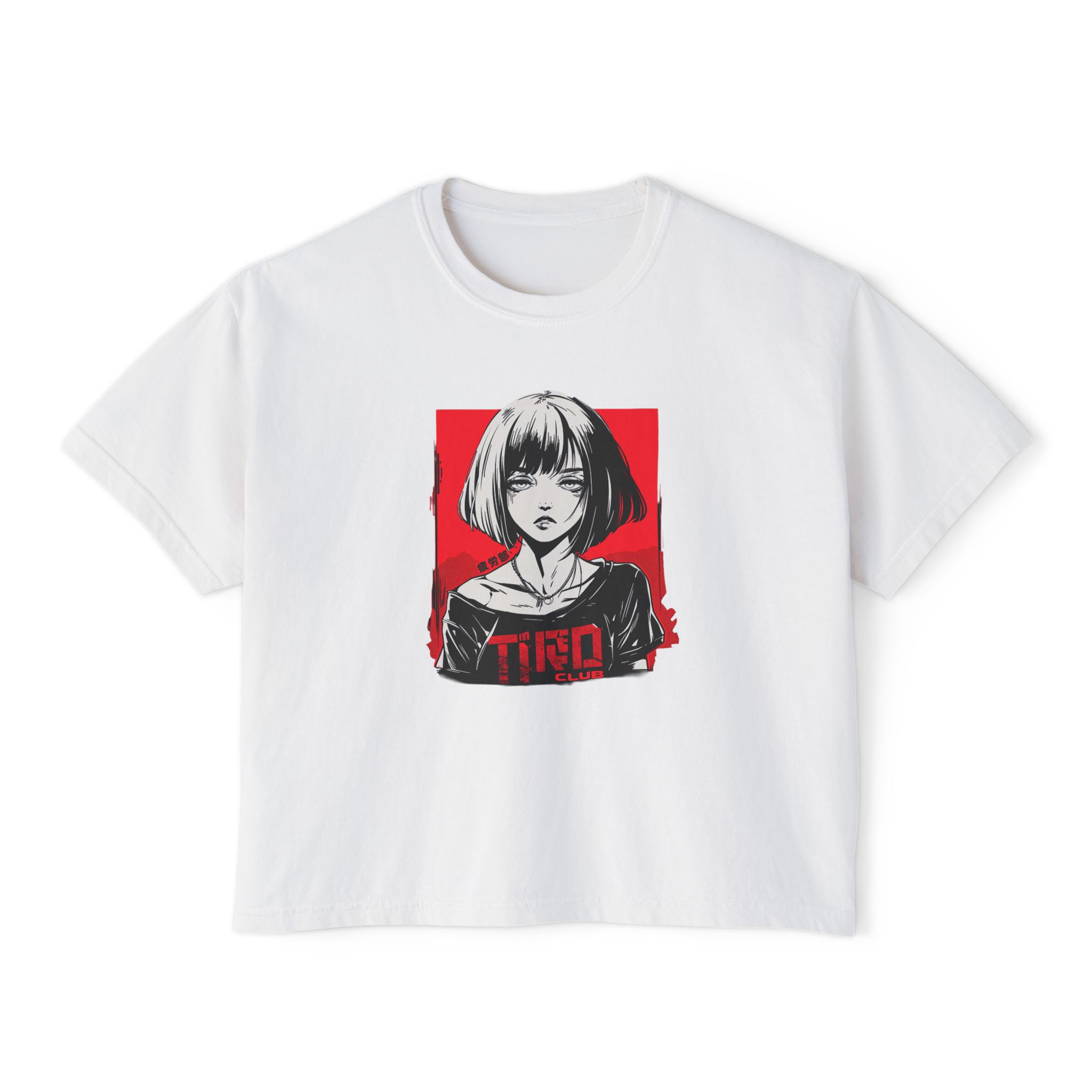 Anime Girl Tired Club Boxy Tee