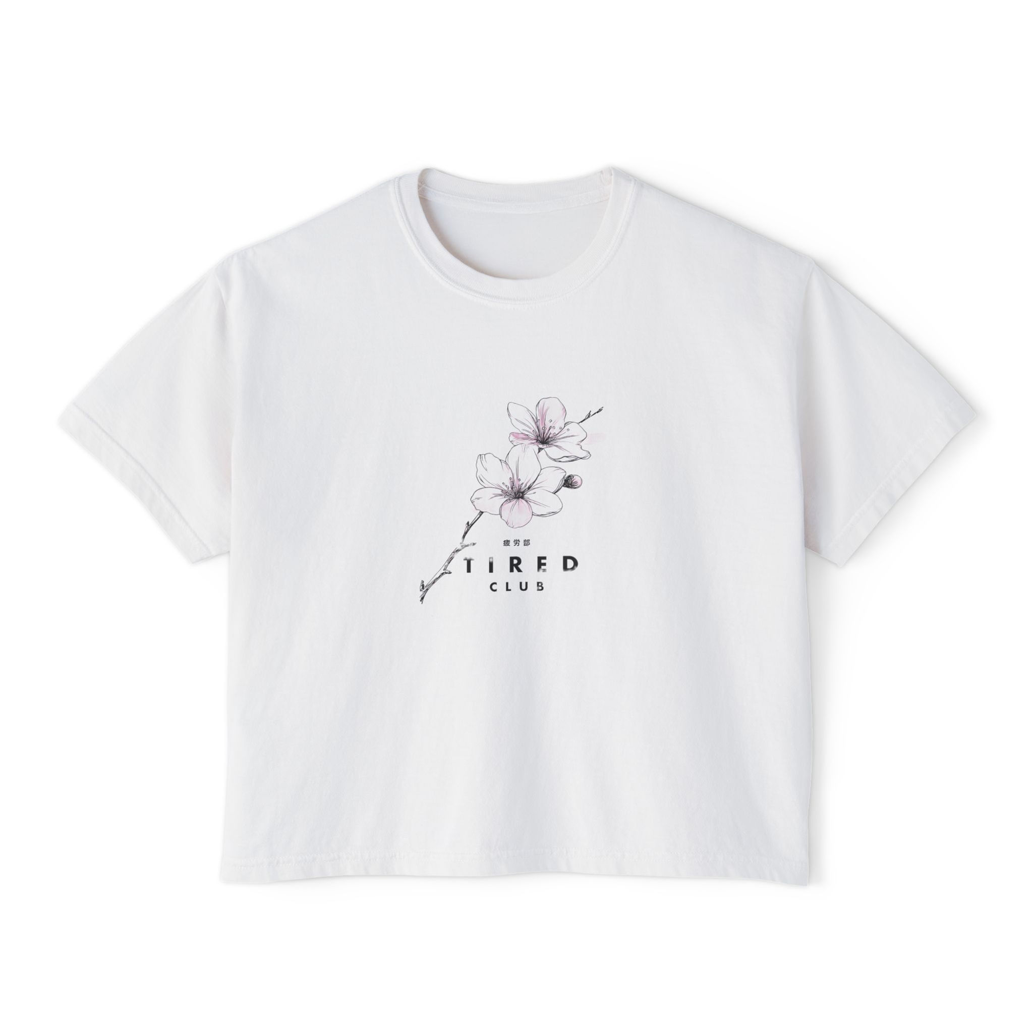Tired Club Cherry Blossom Floral Boxy Tee