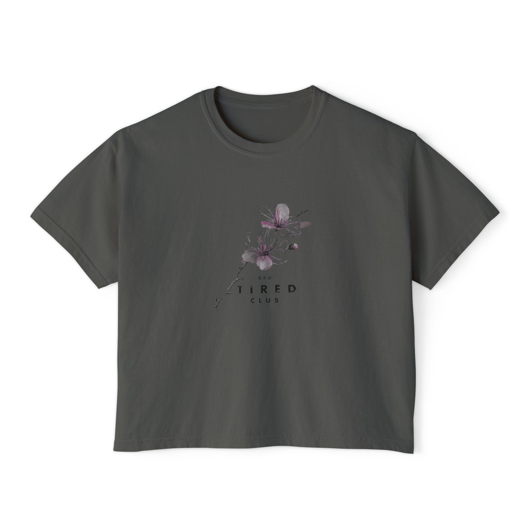 Tired Club Cherry Blossom Floral Boxy Tee