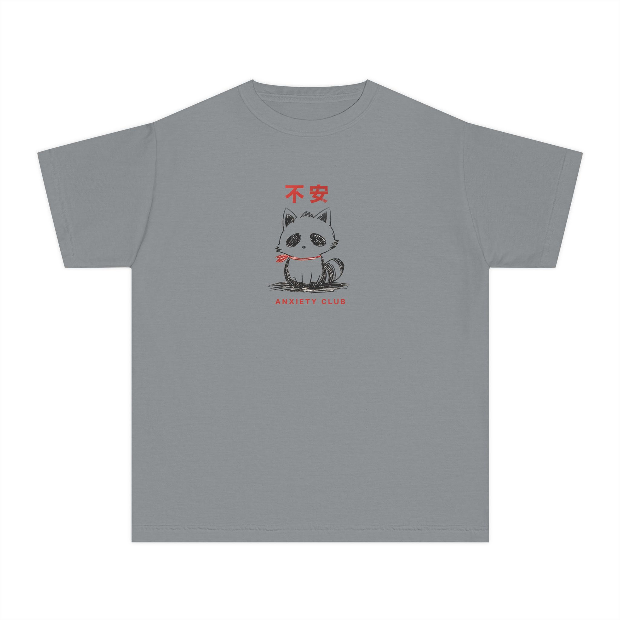 Anxiety Club Youth Tee | Cute Raccoon Tee