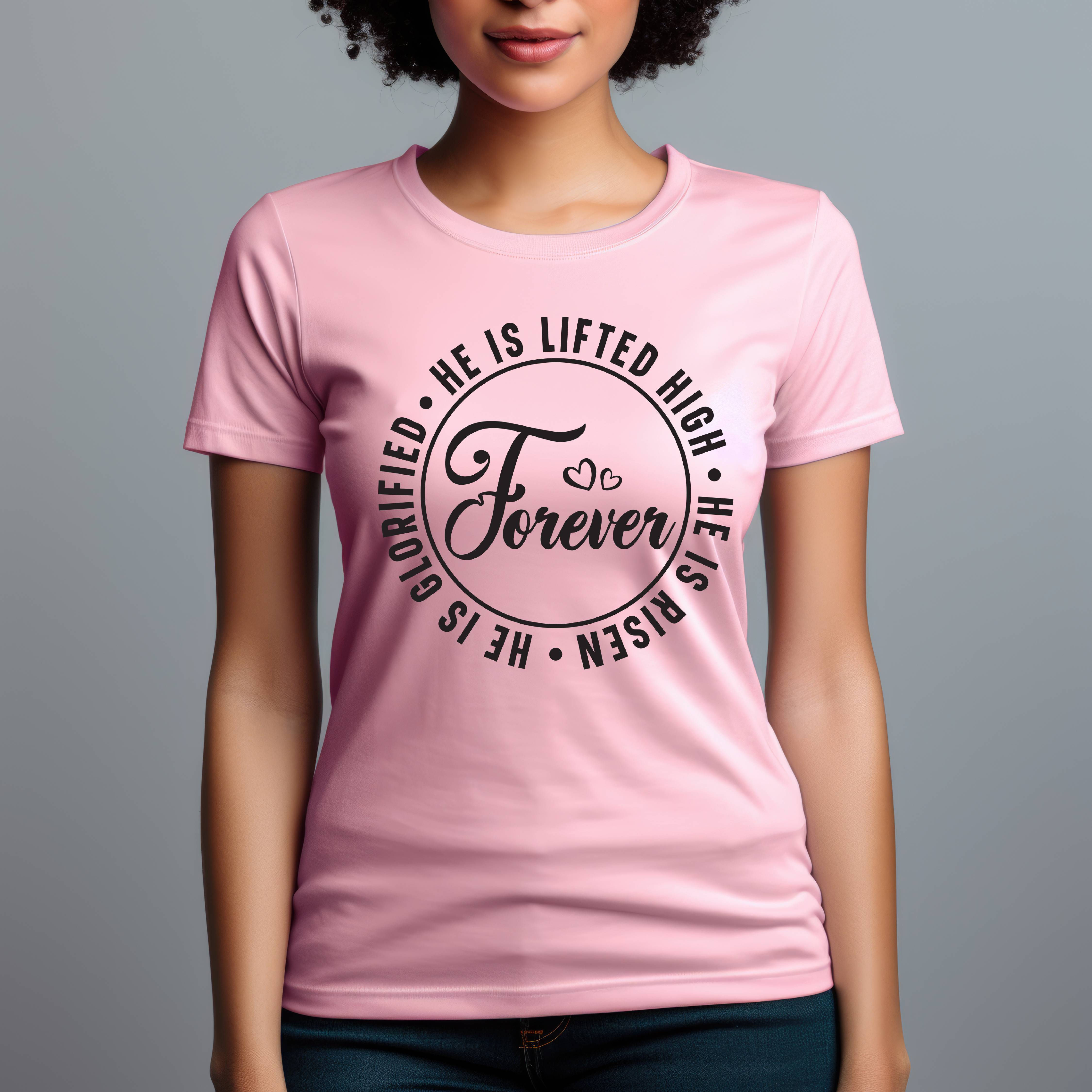 He Is Lifted High Christian Quote 012 Unisex Jersey Short Sleeve Tee