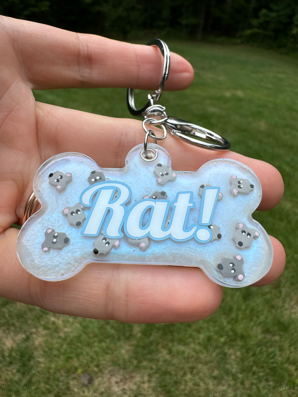 Thumbnail: Salty Bulldog's Rat! Barn Hunt Dog Tag Keychain
