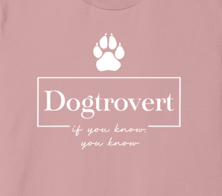 Zoomed image of Salty Bulldog's Dogtrovert shirt design