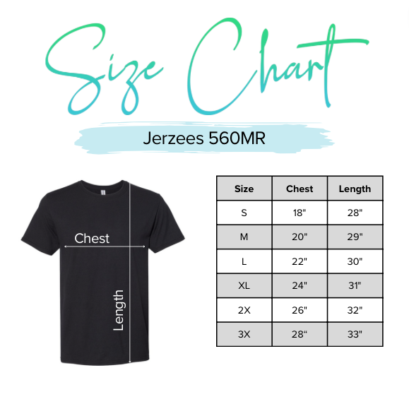 Thumbnail: Jerzees 560MR size chart