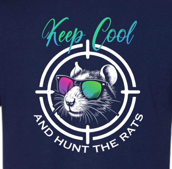 Zoomed image of Salty Bulldog's Keep Cool and Hunt Rats shirt