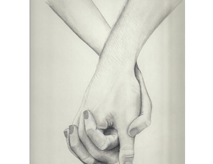 Couple Holding Hands Photo To Art Pencil Drawing Love