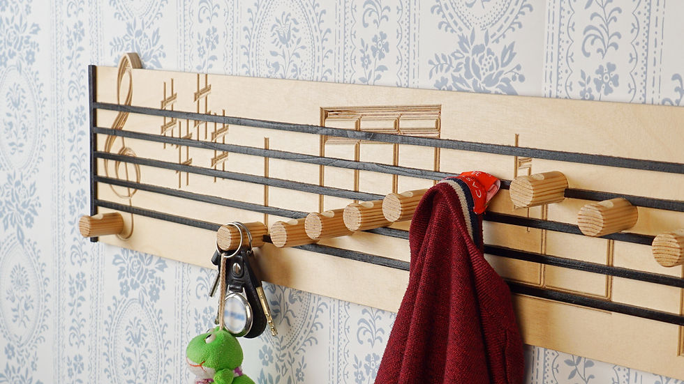 Pikkukuva: music sheet coat rack made of wood
