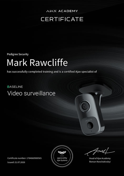 Mark Rawcliffe - Ajax Security - Baseline Video Surveilance security certification