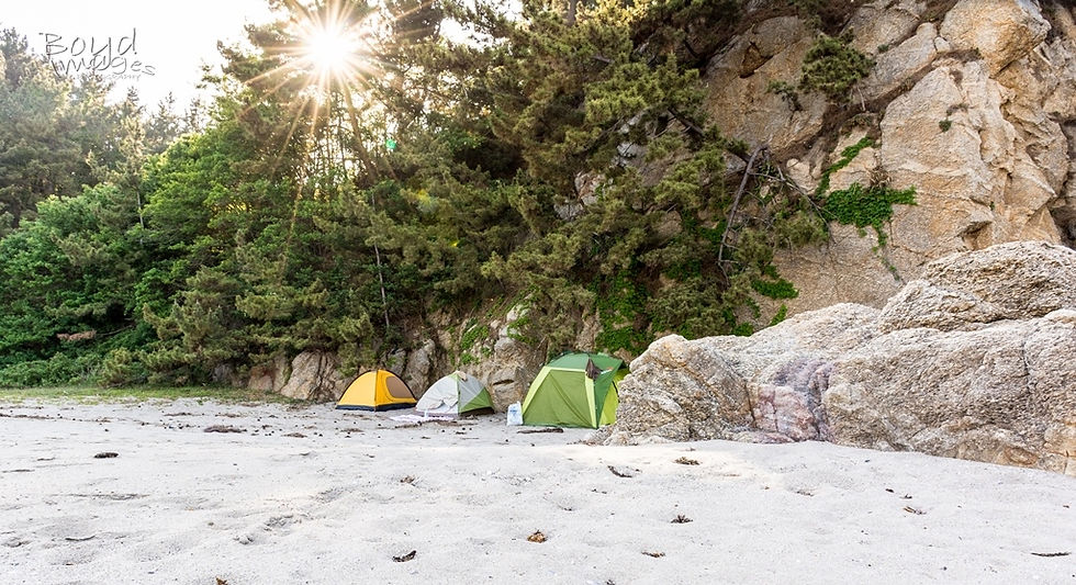 Our hidden beach camp spot