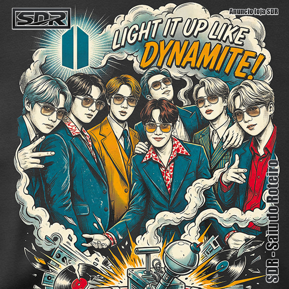 Camiseta BTS Dynamite Kpop Army Streetwear 100% Algodão SDR